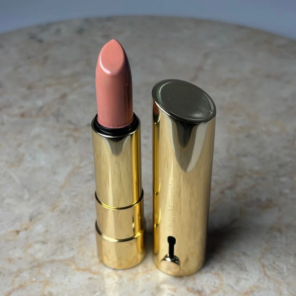 bareMinerals Marvelous Moxie Lipstick Full Size Take Charge Nude Pink Gold Case